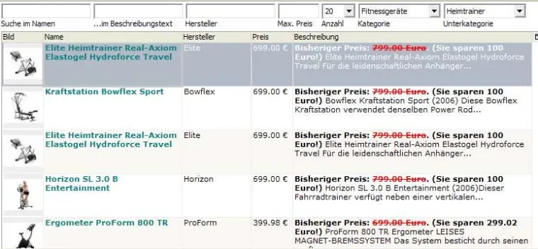 Bild: Neuer Web 2.0 Fitnessshop