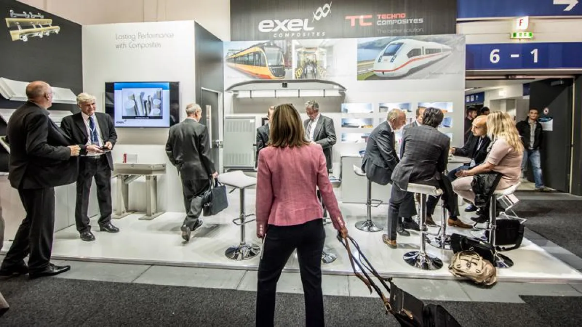 Gut besucht: Der Messesstand von EXEL und TC auf der InnoTrans 2014. Foto: Nadine Scholz