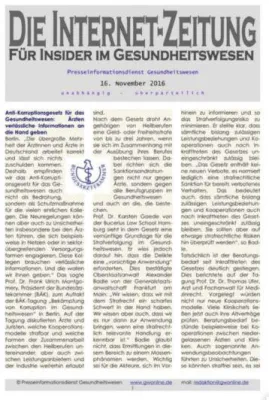 Bild: „Internet-Zeitung für Insider im Gesundheitswesen“ präsentiert sich ab Montag als FlipBook