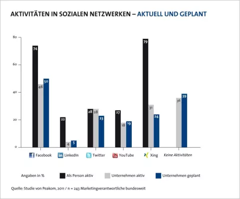 Bild: Neue Peakom-Studie: Soziale Netzwerke bewirken nicht, was sich Unternehmen wünschen