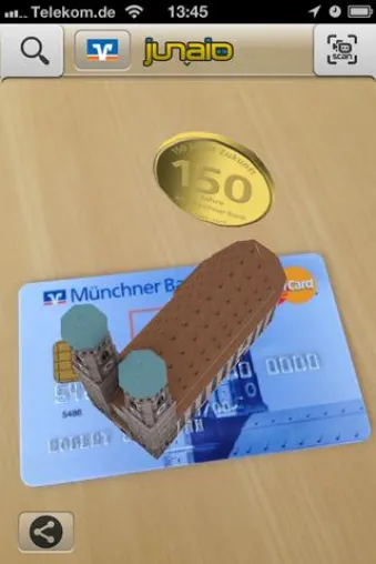 Münchner Bank veredelt Bank- und Kundenkarten mit der Augmented Reality-Technologie Bild: Münchner Bank veredelt Bank- und Kundenkarten mit der Augmented Reality-Technologie