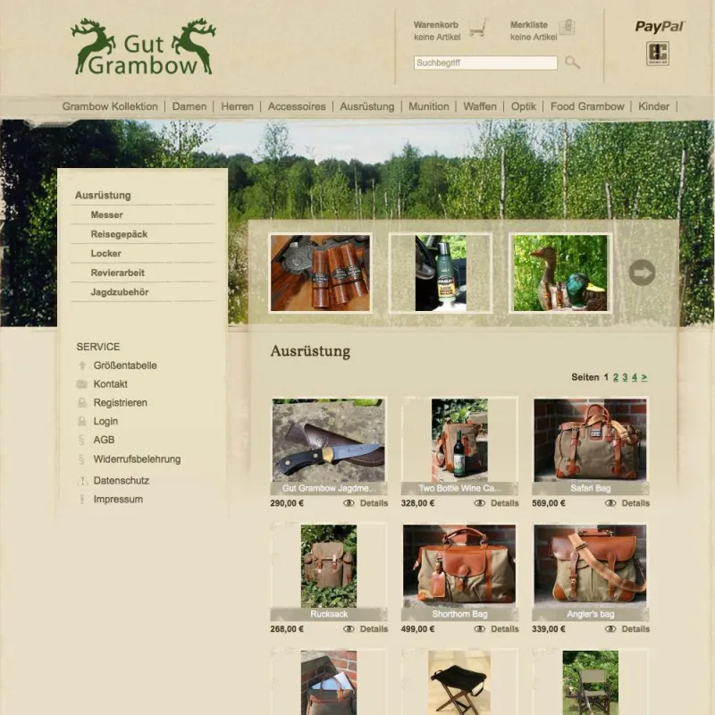 Oberfläche der Einkaufsplattform