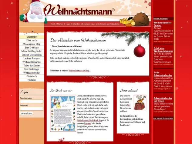 Bild: Der Weihnachtsmann ist online -Weihnachtsmann.de