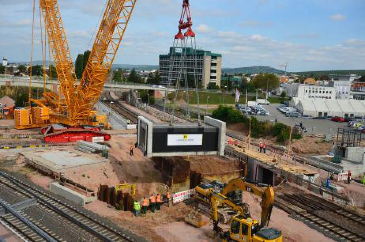 Baustelle in Bad Kreuznach für die DB AG