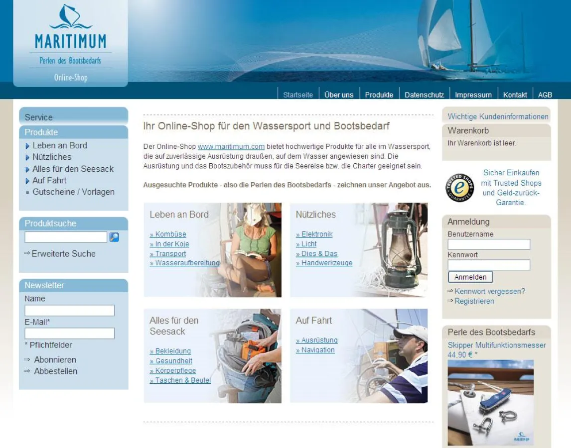 Startseite von maritimum.com