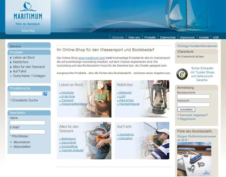 Neuer Online-Shop maritimum.com - Leidenschaft im Wassersport Bild: Neuer Online-Shop maritimum.com - Leidenschaft im Wassersport