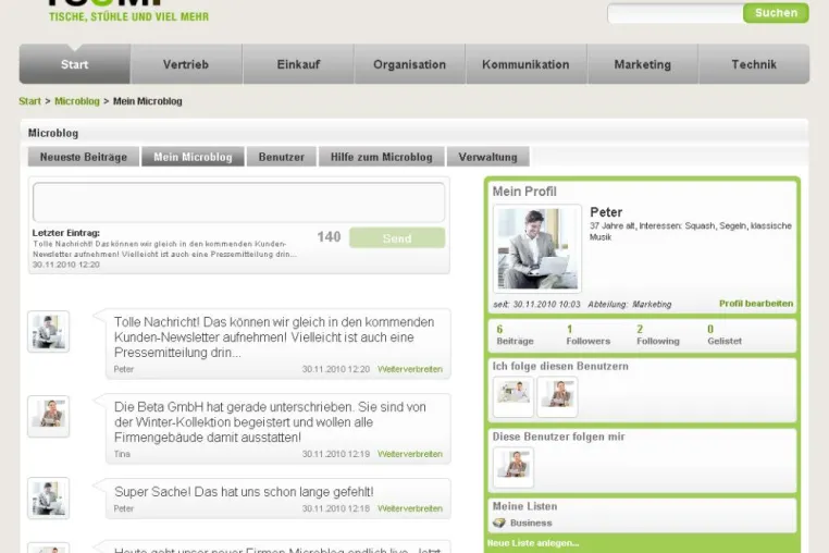 Bild: „Twitter“ für Unternehmen – United Planet bringt eigenen Microblog ins Intranet