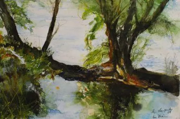 Bild: Von Walluf nach Eltville - Aquarelle von Christel Langanke