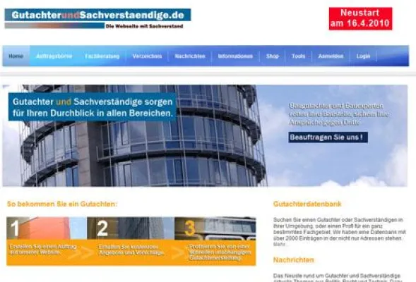Neue Auftragsbörse für Gutachter und Sachverständige Bild: Neue Auftragsbörse für Gutachter und Sachverständige