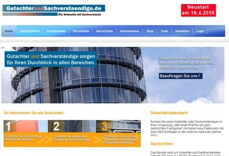 Neue Auftragsbörse für Gutachter und Sachverständige Bild: Neue Auftragsbörse für Gutachter und Sachverständige