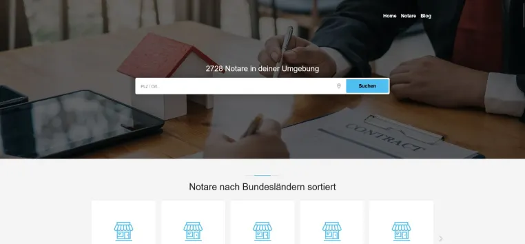 Bild: Die zentrale Plattform zur Notarsuche und Beratung für rechtliche Angelegenheiten in Deutschland