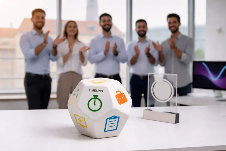 TimeSpin GmbH gewinnt Innovationspreis. Zeit Erfassung trifft Gamification. Bild: TimeSpin GmbH gewinnt Innovationspreis. Zeit Erfassung trifft Gamification.