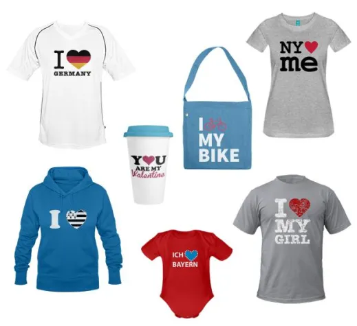 „I love“ bleibt das beliebteste T-Shirt-Motiv der Welt Bild: „I love“ bleibt das beliebteste T-Shirt-Motiv der Welt