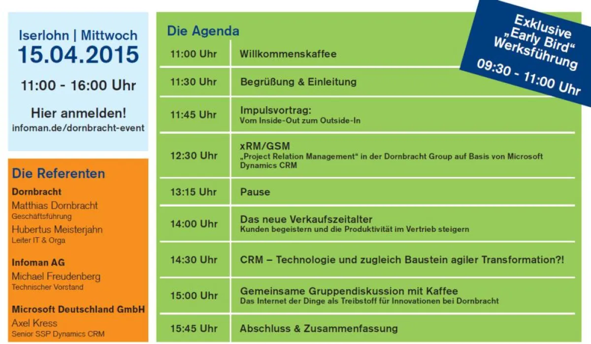 Die Agenda vom Event 