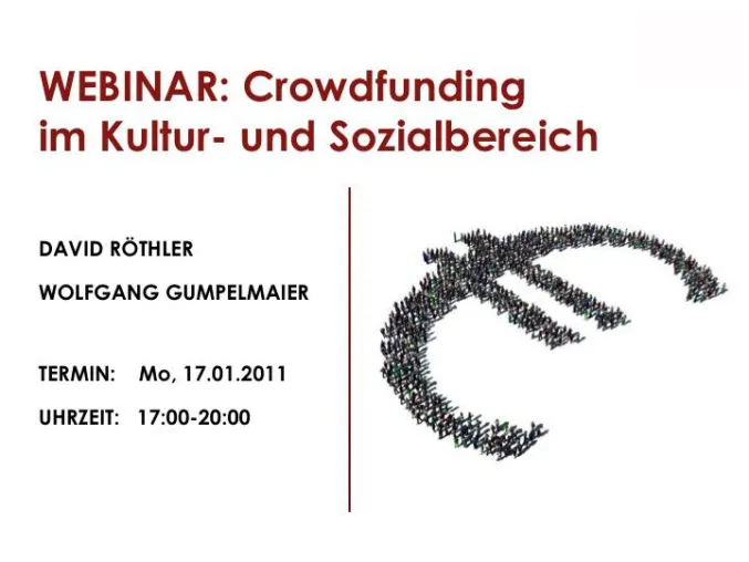 Online-Projektfinanzierung für Kultur- und Sozialprojekte Bild: Online-Projektfinanzierung für Kultur- und Sozialprojekte