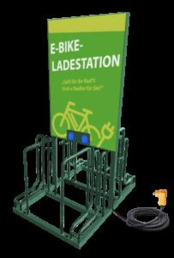 Charge4Bike Fahrradladestation mit Werbefläche