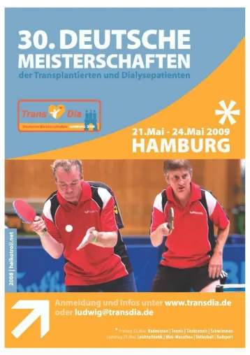 30. Deutsche Meisterschaften der Transplantierten u. Dialysepatienten Bild: 30. Deutsche Meisterschaften der Transplantierten u. Dialysepatienten