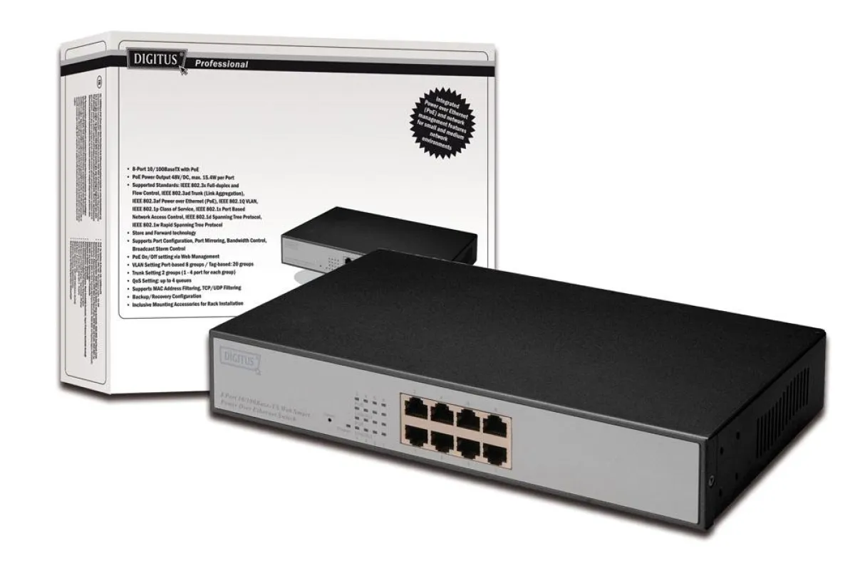 DIGITUS® Web Smart Fast Ethernet PoE Switch DN-95311