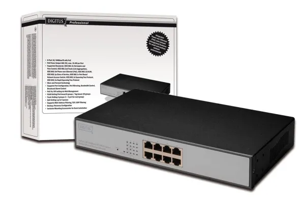 Neuer Web Smart Fast Ethernet PoE Switch von DIGITUS® Bild: Neuer Web Smart Fast Ethernet PoE Switch von DIGITUS®