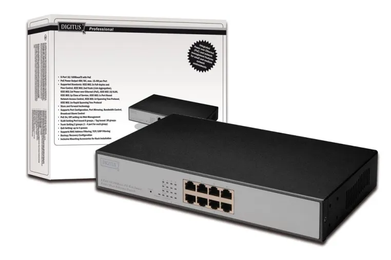 Bild: Neuer Web Smart Fast Ethernet PoE Switch von DIGITUS®