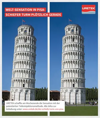 Bild: Schiefer Turm von Pisa nach über 800 Jahren endlich gerade