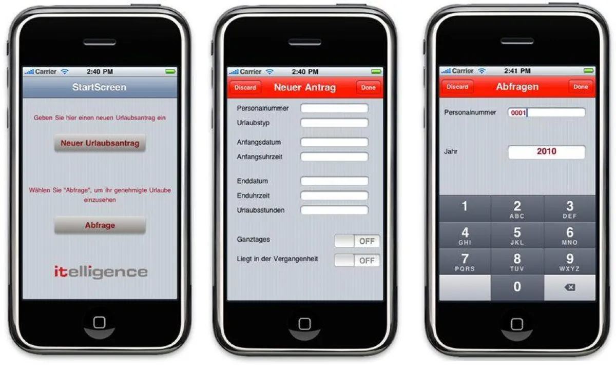 SAP Urlaubsantragauf dem iPhone