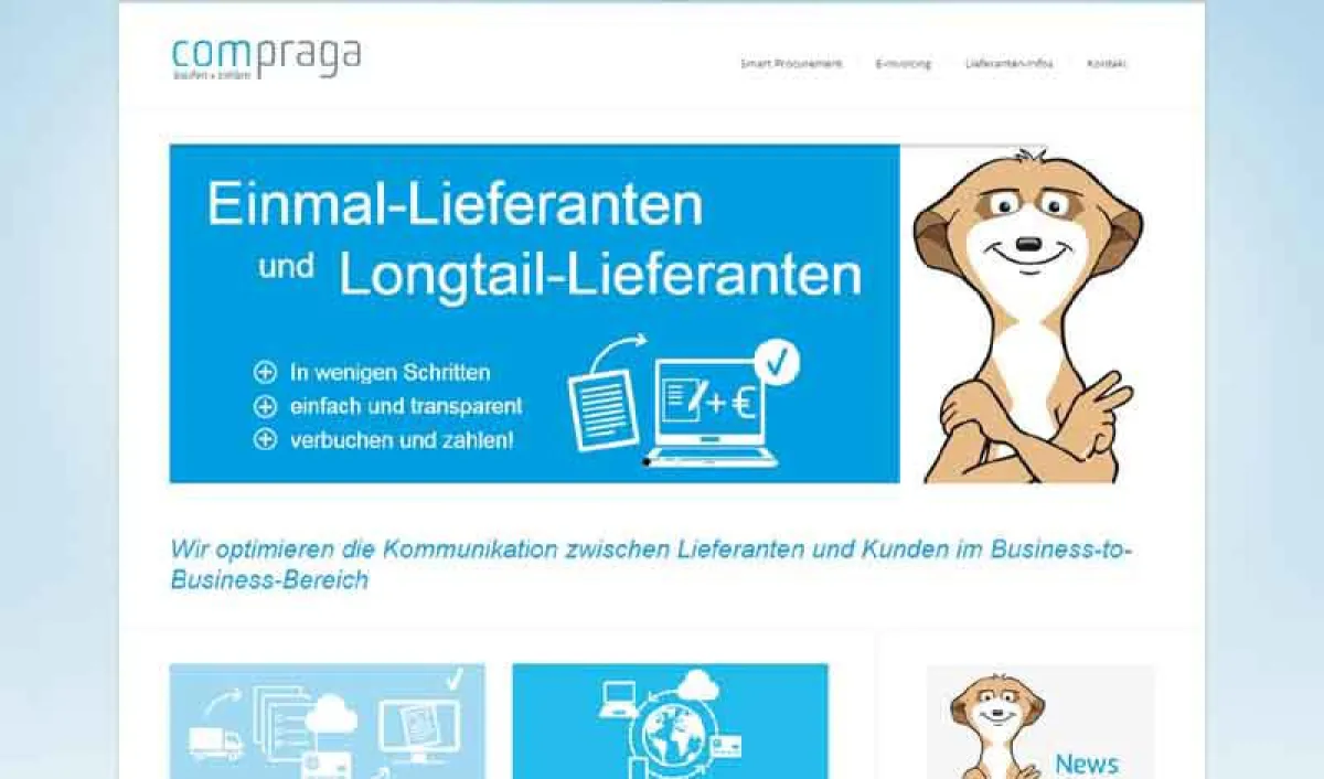 Neue Website von Compraga (Foto: Compraga, frei zur Veröffentlichung)