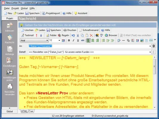 Bild: NewsLetter Pro 3.00: Personalisierte Serien-Mails nun auch unter Windows Vista