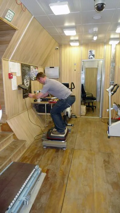 'Probetraining' im Inneren der Anlage