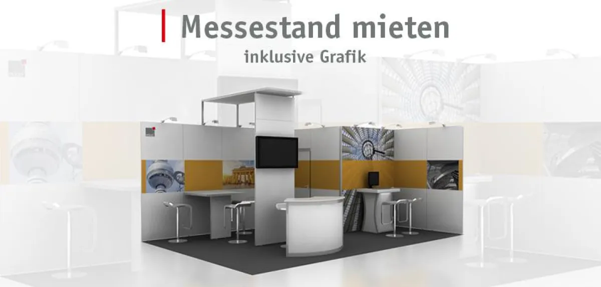 Mietmessestand - Beispiel Eckstand 4x6m