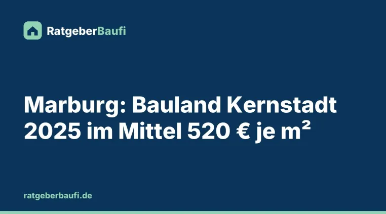 Bild: Was kostet ein Baugrundstück in Marburg 2026? Kernstadt im Mittel bei 520 Euro je m²