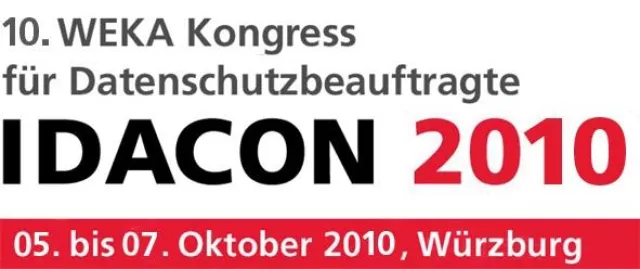Bild: IDACON 2010: WEKA MEDIA lädt zum 10. Kongress für Datenschützer vom 5. bis 7. Oktober in Würzburg