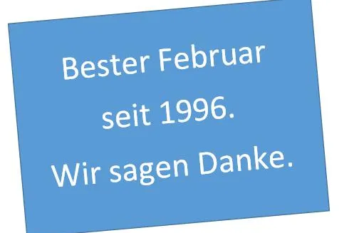 Bild: Bester Februar seit 1996 - urbanbnb sagt Danke an alle Gäste und Gastgeber