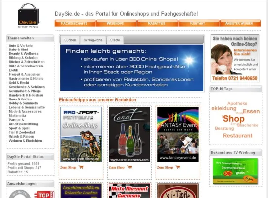 Bild: Relaunch bei daysie.de – dem Portal für Onlineshops und regionale Fachgeschäfte