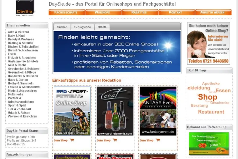 Relaunch bei daysie.de – dem Portal für Onlineshops und regionale Fachgeschäfte Bild: Relaunch bei daysie.de – dem Portal für Onlineshops und regionale Fachgeschäfte
