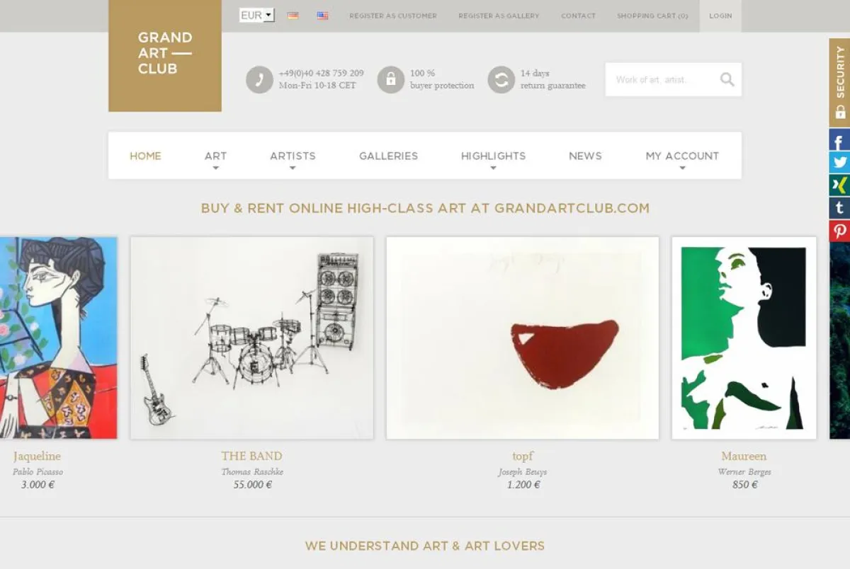 Startseite von www.GrandArtClub.com