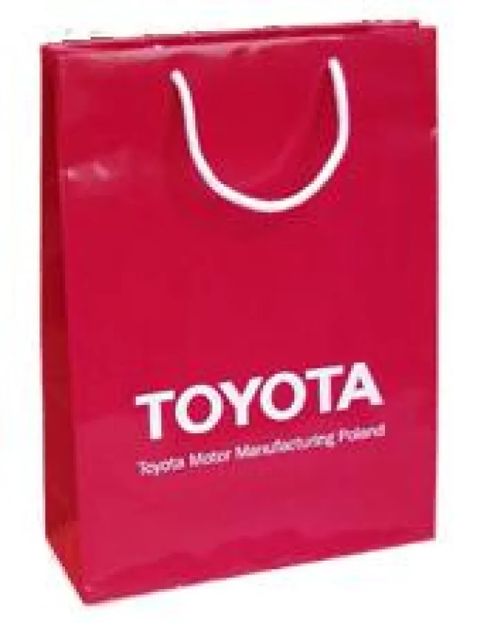 Beispiel einer bedruckten Papiertragetasche