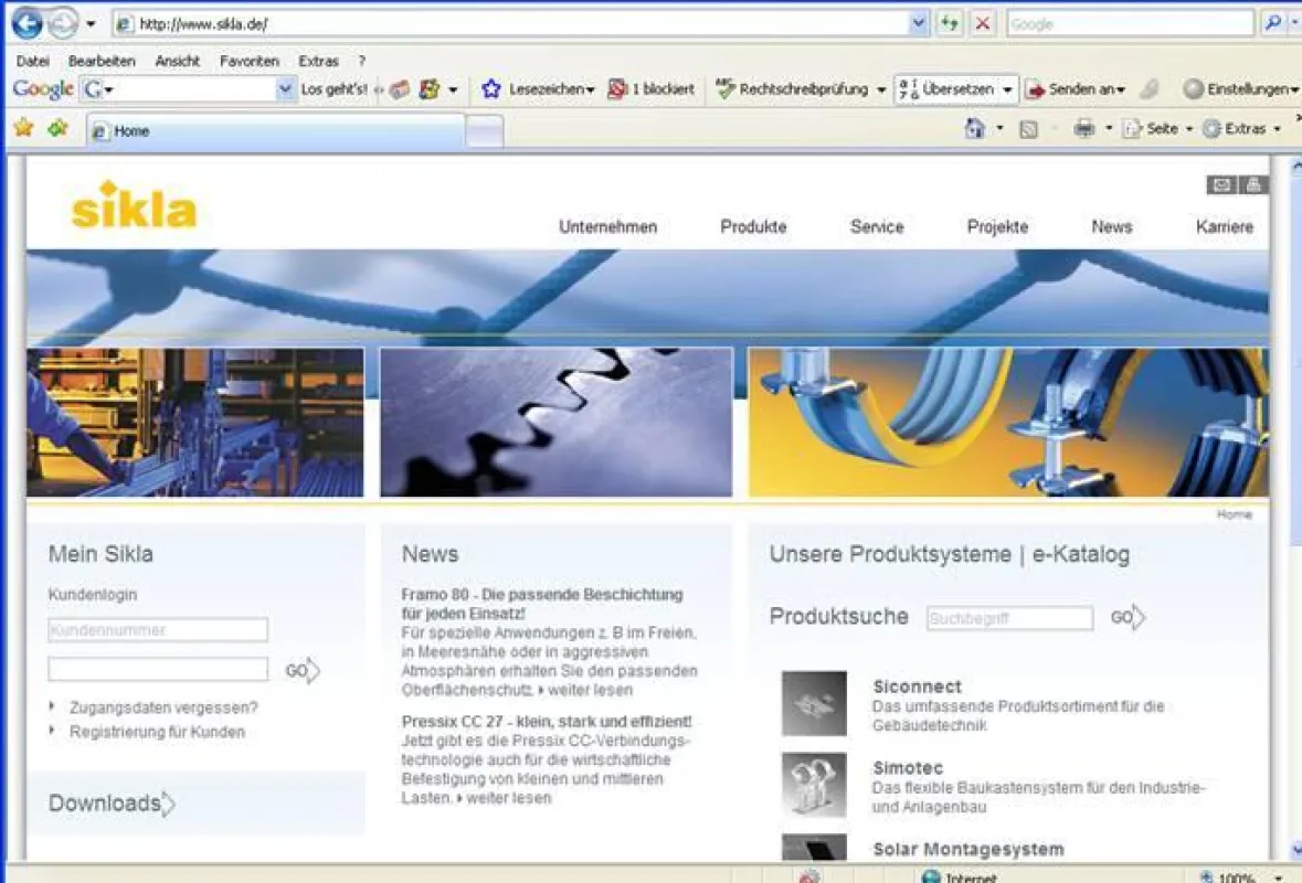 Neue Sikla Website mit gesichertem Kundenzugang zum Online-Shop