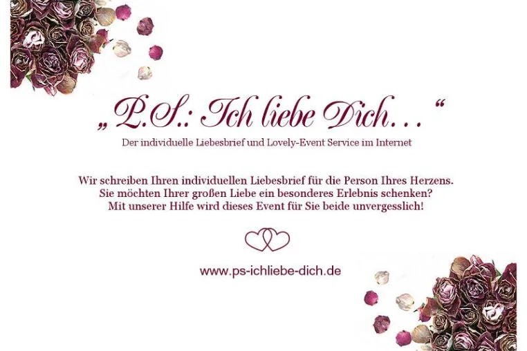 Bild: „P.S. - Ich liebe Dich…“ individueller Liebesbrief-Service mit vielen Extras ist online