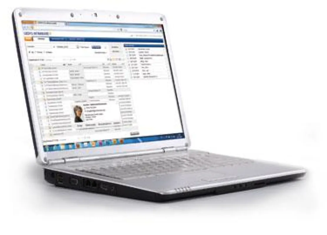 Laptop mit mobiler Lösung.