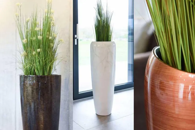 Bild: Marmorlook und Schlangenhaut-Optik: Spannendes Pflanzkübel-Design von VIVANNO