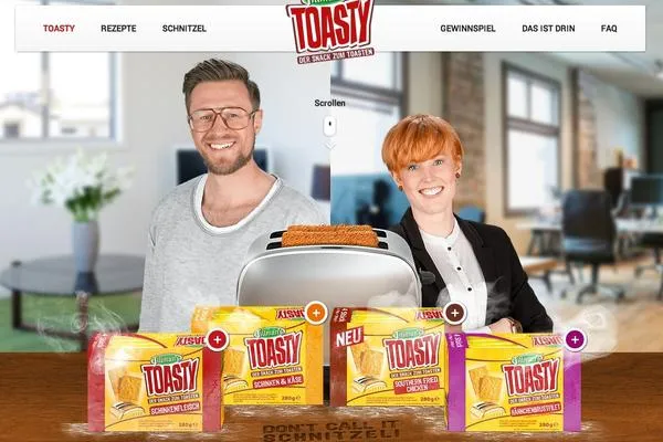 Relaunch: TWT schmeckt toasty.de - Neue Internetpräsenz für die Snack-Innovation Bild: Relaunch: TWT schmeckt toasty.de - Neue Internetpräsenz für die Snack-Innovation