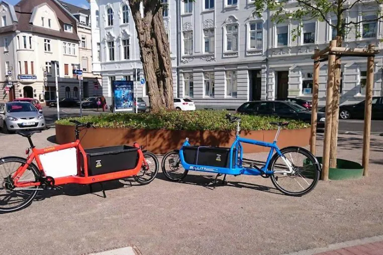 Bild: Ein Lastenrad für Mönchengladbachs Bürger, verwaltet von der Studierendenschaft der Hochschule Niederrhein