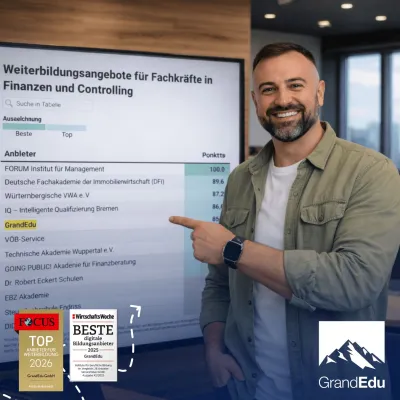 Bild: GrandEdu im SZ Institut Ranking „Top berufliche Weiterbildung 2026“ dreifach in den vorderen Plätzen vertreten