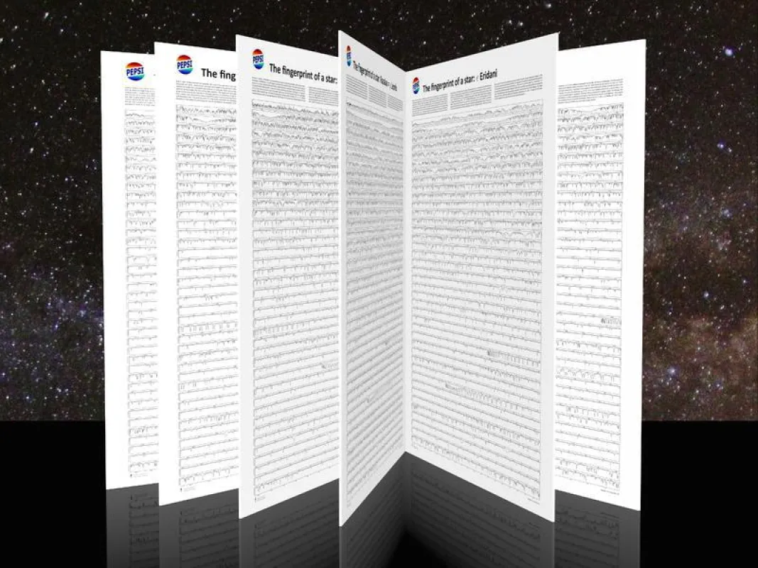 Visualisierung eines PEPSI-Atlas. (AIP/K. Riebe, Spectra: PEPSI, Background: J. Rendtel)