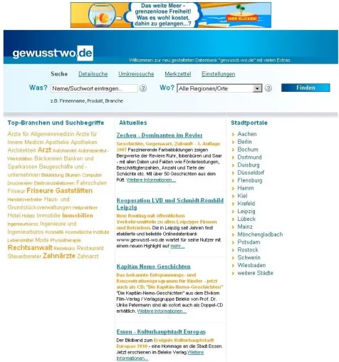 Relaunch gewusst-wo.de - Beliebtes Online-Stadtbranchenbuch noch attraktiver Bild: Relaunch gewusst-wo.de - Beliebtes Online-Stadtbranchenbuch noch attraktiver