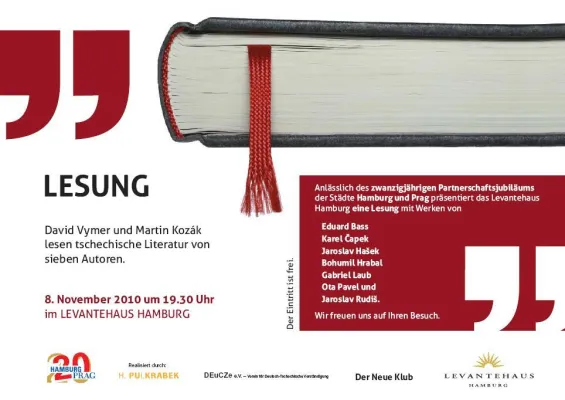 Bild: 20 Jahre Städtepartnerschaft Hamburg - Prag: Zum Jubiläum eine Lesung im Levantehaus Hamburg