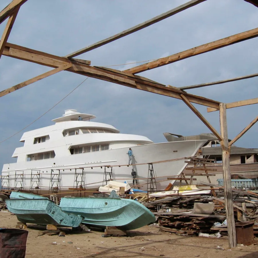 Die Seven7Seas in der Werft in Aleksandria (© Angela Barzen)