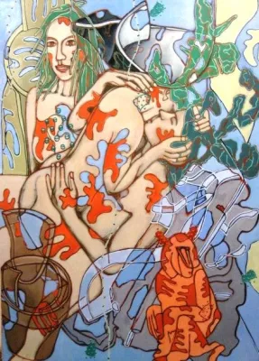 Bild: "Affe und Wesen" Ausstellung mit Malerei von Uwe Groß