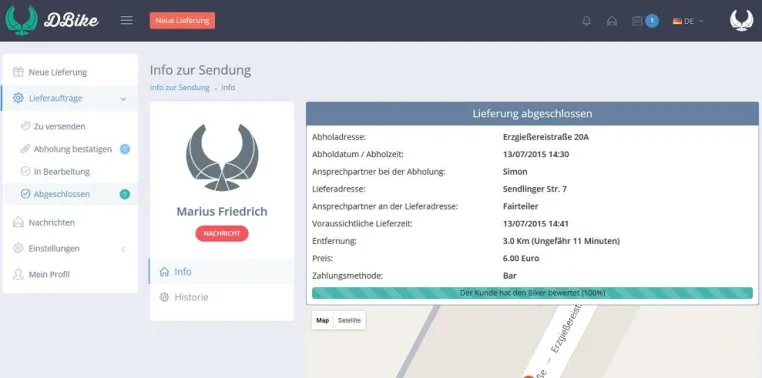 Bild: DBike startet Lieferungen innerhalb 1 Stunde für Unternehmen und Privatpersonen in München per Fahrrad